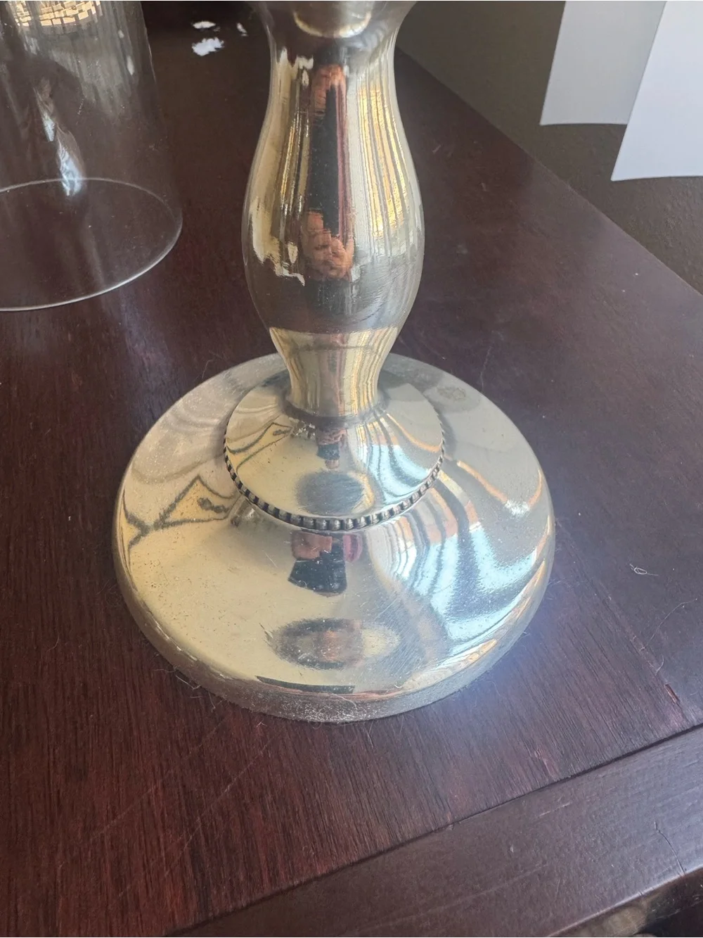 Pottery Barn Clear Glass Cloche with Silver Pedestal